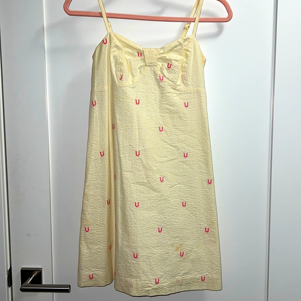 Lilly Pulitzer Seersucker Sundress with Horseshoe Embroidered Details Size 0
